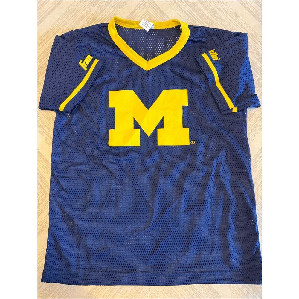Franklin University of Michigan Kids Mesh Football Jersey Blue Maize Medium